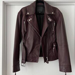 Paige "Cento" Leather Jacket in Oxblood - Size Medium